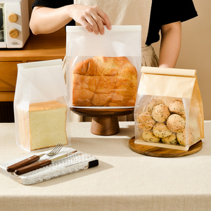 Bolsa de Papel para Tostadas con Diseño Personalizado OEM ODM, Bolsa de <span class=keywords><strong>Pan</strong></span> <span class=keywords><strong>Blanco</strong></span> para Hornear Galletas, Embalaje de Plástico Antigrasa para <span class=keywords><strong>Pan</strong></span> con Cierre de Alambre - Product Image 2