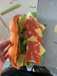 Snacks de Hong Kong con Waffle de Burbujas, Aderezo para Ensalada, Modelo de Comida, Queso, Jamón, Tocino, Lechuga, Sésamo Artificial, Pedido de Muestra - Product Image 5