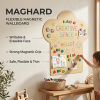 Tableau mural magnétique flexible OEM en gros avec contour Cloud Crown et surface d'écriture et d'effacement pour les coins d'apprentissage précoce