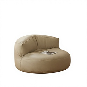 Copertura per <span class=keywords><strong>Pouf</strong></span> Esagonale Regolabile in Similpelle Senza Imbottitura, Poggiapiedi Ottomano, Seduta da Terra (Beige Singolo) - Product Image 6