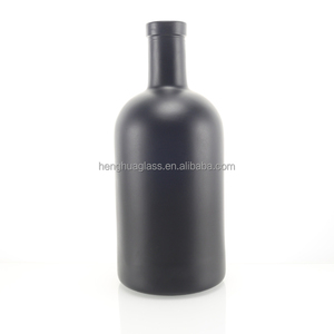 Botella de Vodka de Vidrio Esmerilado <span class=keywords><strong>Negro</strong></span> Mate de 500 ml con Logotipo Personalizado OEM ODM, Botella Vacía para Licores, Whisky, Ginebra y <span class=keywords><strong>Ron</strong></span> - Product Image 2