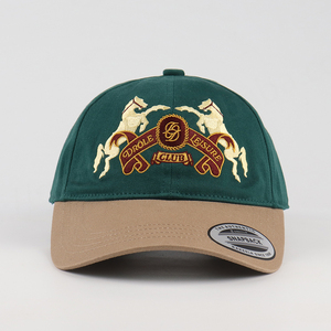 Gorra de béisbol de sarga de algodón de 6 paneles de alta calidad OEM personalizada al por mayor, gorra deportiva unisex bordada con diseño de dos tonos, gorra de moda - Product Image 2