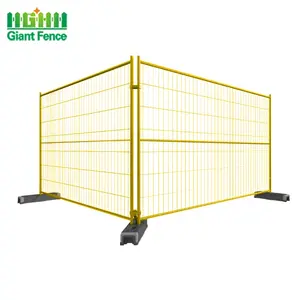 ISO 9001 Certified Yellow PVC Panel for Outdoor Construction Temporary Fencing for Security Steel Frame Gate Wire Used Canada