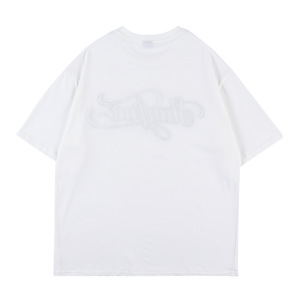 Camiseta Azul Extra Grande para Hombre, Cuello Redondo, Manga Corta, Letra Bordada, Estilo Casual Urbano, Logotipo Personalizado - Product Image 5