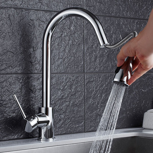 Modern Chrome Brass Single Handle Pull Out Sprayer Kitchen Cold and Hot Water Pull Down Kitchen Mixer Tap MK9824C Kitchen - Product Image 1