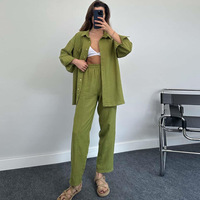 2024 nouveau printemps et été costumes européens et américains pour femmes printemps dames lâche mode décontracté deux pièces ensemble