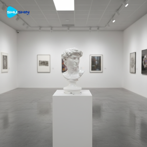 Buste d'Apollon romain en marbre blanc, fait à la main, design traditionnel, surface polie, pour villa, objets de collection d'art - Product Image 4