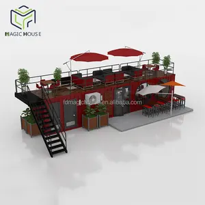 Magic Huis Opvouwbare Cafe Container 20ft/40ft Container Bar Draagbare Container Koffie/Bier/Thee Winkel/kiosk