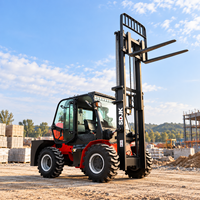 Chariot élévateur tout-terrain diesel 3 tonnes, livraison gratuite, chariot élévateur tout-terrain robuste, machinerie de levage pour travaux lourds