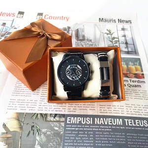 <strong>Watch</strong> +Bracelet Men <strong>Watch</strong> <strong>Set</strong> <strong>Geneva</strong> Steel Band Quartz <strong>Watch</strong> Bracelet Jewelry Gift YuSa145 - Product Image 6