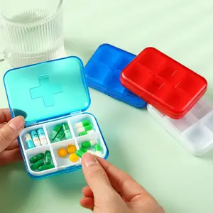 Пластиковый футляр для лекарств, 6 коробок для таблеток, 6 отделений, органайзер для таблеток, пластиковая коробка для таблеток