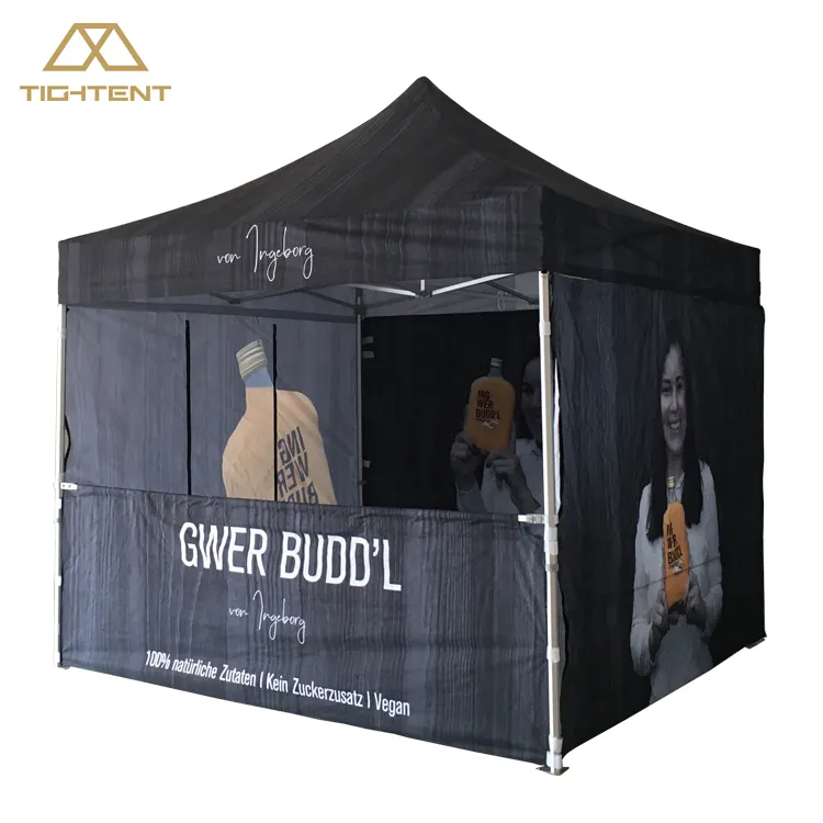 3 x3m (10 x10ft) tenda pop-up pieghevole pubblicitaria stampa personalizzata Gazebo con tetto e pareti laterali tenda per fiere