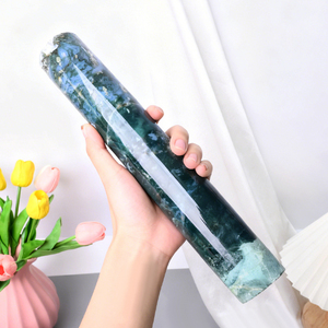 สินค้ามาใหม่ แท่งคริสตัลทรงกระบอกขนาดใหญ่จากหินธรรมชาติ มอสอาเกต สำหรับตกแต่ง - Product Image 2