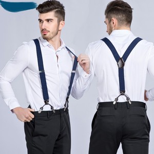 Bretelles en cuir pour hommes, forme en Y, 35 mm de large, avec 6 clips robustes - Product Image 4