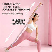 Barra de Pilates de TPE con Banda de Resistencia, Barra de Tonificación para Yoga, para Gimnasio en Casa, Venta al por Mayor, OEM, Personalizada de Fábrica