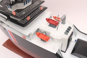 Modèle de bateau de sauvetage Abeille Bourbon en bois artisanal de qualité supérieure GIA NHIEN, navire de soutien offshore moderne à l'effigie d'un bateau de sauvetage - Product Image 6