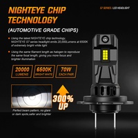 Nighteye Super Bright LED Phare 70W 12000LM LED Ampoule De Voiture H11 H7 H4 LED Phare Ampoule Avec Canbus