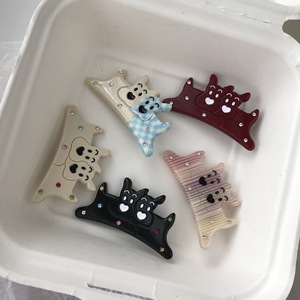 DOWELL Deux pinces à cheveux bec de canard pour jeunes filles, colorées, avec diamants incrustés, mignonnes, en plastique acétate, pour franges et fêtes - Product Image 1