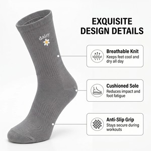 Service OEM/ODM, logo personnalisé, chaussettes de sport respirantes en maille, 82% coton, chaussettes antidérapantes brodées pour la course à pied, ISO 9001 - Product Image 2