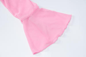 ชุดสองชิ้นชุดสองชิ้นเสื้อตัวบนแบบสั้นแขนยาวหนึ่งเส้นกระโปรงสั้นทรงหวานสดใส - Product Image 4