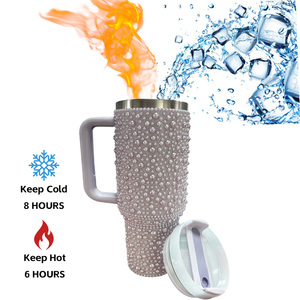 <span class=keywords><strong>Thermos</strong></span> isotherme en acier inoxydable de 40 oz, style perle, avec poignée et couvercle, paille, grande capacité, pour femmes, 6-12 h - Product Image 3