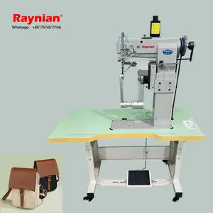 Raynian-180 Graden Draaiende Kolom Auto Voor Dames Tas Zware Lederen Naaien Machineu-Vormige Industriële Naaimachine