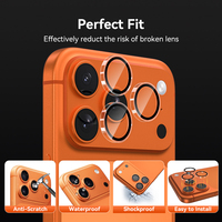 Couverture complète AR Mobile Phone Ring Camera Lens Protector pour iPhone 17 16 15 Pro Max Plus Camera Verre trempé