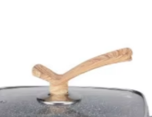 Mgc מטבח קלאסי 24 ס "מ מרובע טיגון מחבת אפור שחור נקודות לבן שחורות ידית נתיק כיסוי רצועת ארוך - Product Image 3