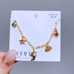 Pulsera de Clip con Colgante de <span class=keywords><strong>Princesa</strong></span> de Dibujos Animados, Chapada en Oro de 14K, con Circonitas Cúbicas de Colores, Joyería Exquisita - Product Image 3
