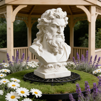 Statue de buste de Zeus en résine, peinte à la main, style rétro, rappelant les temples grecs antiques en bord de mer, pour les vacances