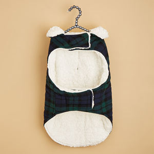 छोटे कुत्तों के लिए नए प्रतिवर्ती ठंडे मौसम कोट गर्म प्यूफर पालतू जैकेट जलरोधक थर्मल कुत्ते जैकेट प्लेड कुत्ते शीतकालीन कोट - Product Image 5