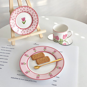 2025High - End Exquisite Pink - Hued Ceramic <b>Dinnerware</b> <b>Set</b>, Unique Embossed Texture, Perfect for Home Dining & Fine Restaurant - Product Image 2