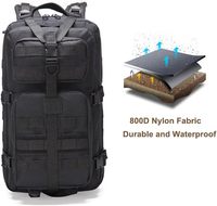Sac à dos tactique AYPPRO tendance en nylon 800D, système Molle, sac de 3 jours, antivol, imperméable, camouflage, cadre interne, 20-36L, marque privée