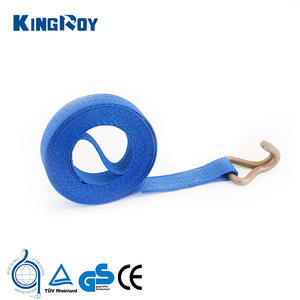 Sangle à cliquet Kingroy 2000 kg en polyester avec crochet en J pour le transport et la fixation, certifiée CE, fabriquée en Italie - Product Image 1
