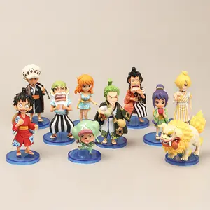 10 buah dan tidak ada negara Luffy Zoro Sanji Luo Kinemon Ayu mainan boneka kue ornamen anime figur Aksi