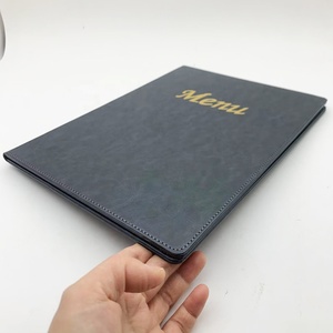 Cubierta de libro A4 Hotel Pu Leather Menu con páginas interiores de PVC Tablero de menú de cuero vegano negro - Product Image 2