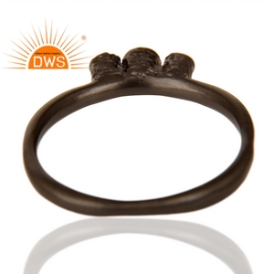 Última venta plata esterlina 925 negro rodio plateado Natural Cz piedra preciosa Midi anillo personalizado joyería fabricante - Product Image 3