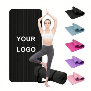 Tapis de yoga antidérapant personnalisé de haute qualité avec logo, en caoutchouc nitrile coloré, pour entraînement à domicile, vente en gros - Product Image 1