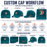 Casquette de golf personnalisée pour homme, 5 panneaux, en polyester bleu, avec logo brodé, perforations découpées au laser, casquette de baseball, casquette de sport imperméable