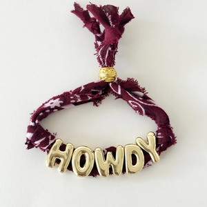Custom Name Jewelry Bandana Inspired Gameday <strong>Bracelets</strong> Mix and Stack Scarf <strong>Bracelets</strong> Gold Large Alphabet Letter <strong>Beads</strong> Charms - Product Image 3
