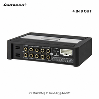 Amplificateur de voiture 4 canaux de bonne qualité RMS 25Wx4, classe AB, avec processeur DSP 8 canaux, max 4x60W, égaliseur 31 bandes