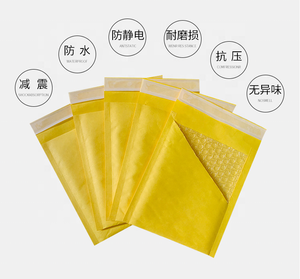 Échantillon gratuit d'enveloppe à bulles en papier kraft jaune 25*30 + 4cm antichoc de haute qualité sac d'expédition d'enveloppe rembourrée de vente en gros - Product Image 5