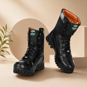 Bottes décontractées pour hommes en cuir véritable, légères et durables, avec lacets, pour un port quotidien confortable en extérieur - Product Image 1