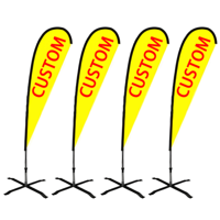 Drapeaux de plumes personnalisés pour les affaires à l'extérieur du drapeau de plage à impression par sublimation double face