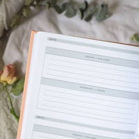 LABON Impression personnalisée Journal hebdomadaire sans date de l'état d'esprit A5 Agenda relié planificateur de croissance personnelle en santé mentale