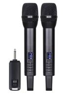 Microphone sans fil Vason D100 4 canaux avec écho, basses, aigus réglables, DSP, capteur infrarouge 2.4G, alimenté par piles AA, 50-18KHz