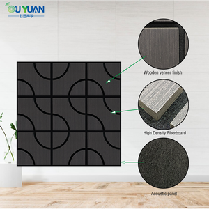 ألواح خشبية ثلاثية الأبعاد مربعة الشكل، خشب تقني ماص للصوت، صديق للبيئة ومقاوم للحريق، معدل امتصاص الصوت 80%، مناسب للمستودعات والقاعات، ألواح <span class=keywords><strong>MDF</strong></span> خشبية للجدران والأسقف - Product Image 3