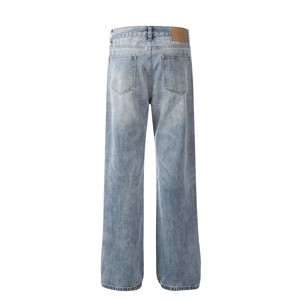 Jean en denim <span class=keywords><strong>bleu</strong></span> délavé style rétro américain, décontracté et tendance, pour homme, idéal pour les soirées - Product Image 3