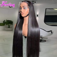 Perruque indienne en cheveux humains lisses de 40 pouces, 100 % alignés sur les cuticules, avec dentelle HD, vente en gros, fabricant OEM