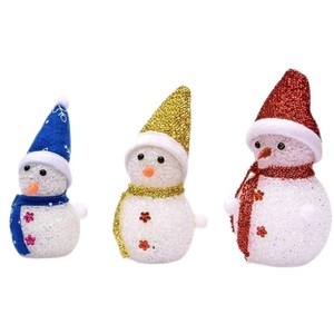 Christmas White Crystal Snowman <b>LED</b> Light Battery Gift Decoration Ornament with Cartoon Glowing Acrylic <b>Ball</b> - Product Image 4